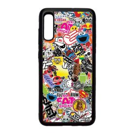 stickerbomb matricabomba Samsung Galaxy A70 fekete tok