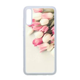 virágos tulipános tavaszi Samsung Galaxy A70 átlátszó tok