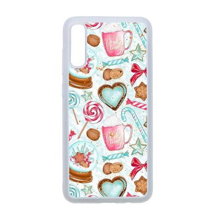 téli karácsonyi csajos mintás Samsung Galaxy A70 átlátszó tok