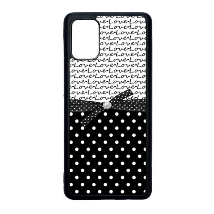 szerelem love fekete fehér pöttyös Samsung Galaxy A71 fekete tok