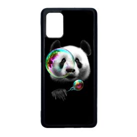panda pandás Samsung Galaxy A71 fekete tok