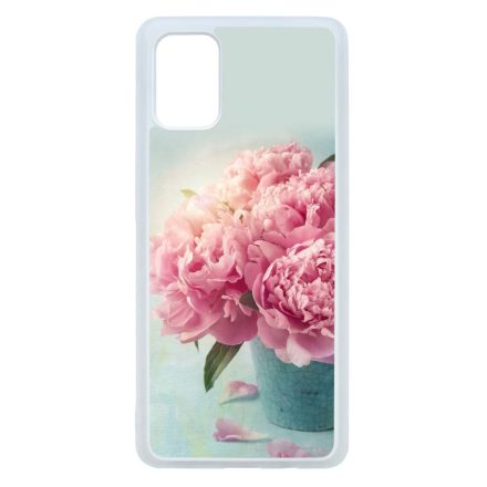 virágos tavaszi vintage rózsaszín rózsás Samsung Galaxy A71 átlátszó tok