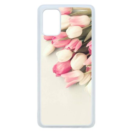 virágos tulipános tavaszi Samsung Galaxy A71 átlátszó tok