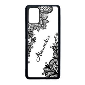 kérd a neveddel csipkés csajos Samsung Galaxy A71 fekete tok