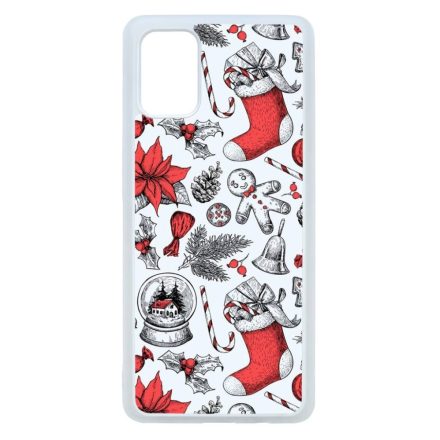 téli karácsonyi mintás textúra Samsung Galaxy A71 átlátszó tok