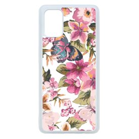 pillangós lepkés virág mintás Samsung Galaxy A71 átlátszó tok