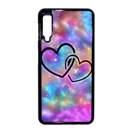szerelem szerelmes szíves szivecskés hipster Samsung Galaxy A7 (2018) fekete tok