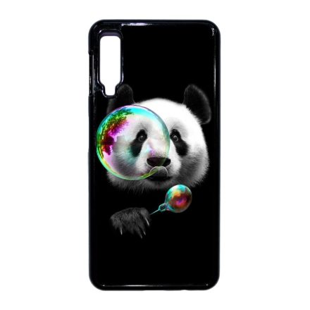 panda pandás Samsung Galaxy A7 (2018) fekete tok