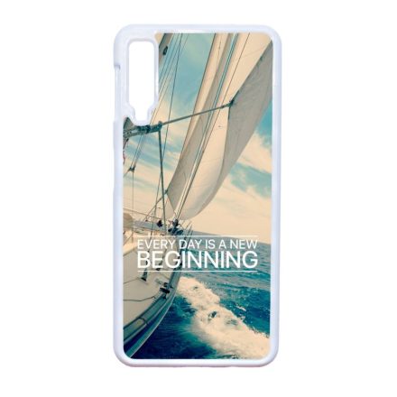 Minden nap egy új kezdet vitorlás tenger nyár Samsung Galaxy A7 (2018) fehér tok