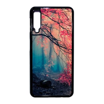 őszi erdős falevél természet Samsung Galaxy A7 (2018) fekete tok