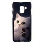 cica cicás macska macskás panda pandás Samsung Galaxy A8 (2018) fekete tok