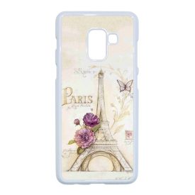 vintage párizs párizsi eiffel torony tornyos Samsung Galaxy A8 (2018) fehér tok
