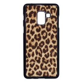 leopárd minta mintás Samsung Galaxy A8 (2018) fekete tok