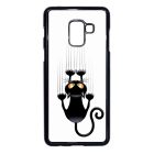 kapaszkodó macska macskás cica cicás Samsung Galaxy A8 (2018) fehér tok