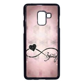 csajos lila infinity infinitis végtelen Samsung Galaxy A8 (2018) fekete tok