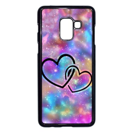 szerelem szerelmes szíves szivecskés hipster Samsung Galaxy A8 (2018) fekete tok