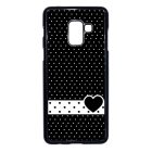 szerelem love szivecskés fekete fehér pöttyös Samsung Galaxy A8 (2018) fekete tok