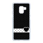 szerelem love szivecskés fekete fehér pöttyös Samsung Galaxy A8 (2018) fekete tok