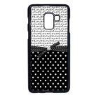 szerelem love fekete fehér pöttyös Samsung Galaxy A8 (2018) fekete tok