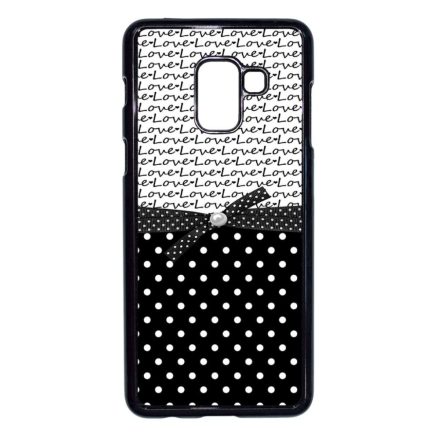 szerelem love fekete fehér pöttyös Samsung Galaxy A8 (2018) fekete tok