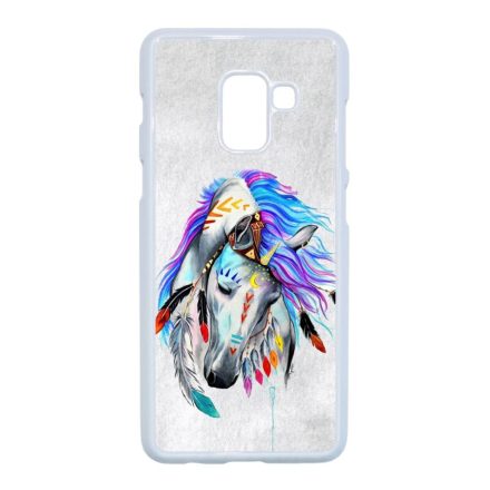 lovas indián ló art művészi native Samsung Galaxy A8 (2018) fehér tok