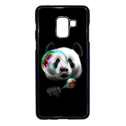 panda pandás Samsung Galaxy A8 (2018) fekete tok