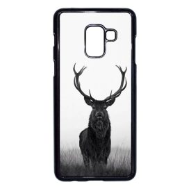 szarvas szarvasos agancs őszi fehér Samsung Galaxy A8 (2018) fekete tok