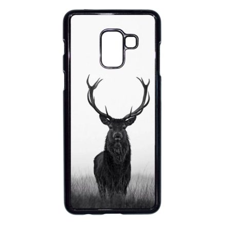 szarvas szarvasos agancs őszi fehér Samsung Galaxy A8 (2018) fekete tok