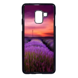 levendula levendulás levander lavender provence Samsung Galaxy A8 (2018) fekete tok