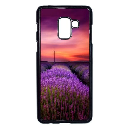 levendula levendulás levander lavender provence Samsung Galaxy A8 (2018) fekete tok