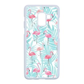 Flamingo Pálmafa nyár Samsung Galaxy A8 (2018) fehér tok