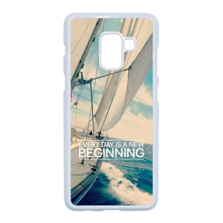 Minden nap egy új kezdet vitorlás tenger nyár Samsung Galaxy A8 (2018) fehér tok