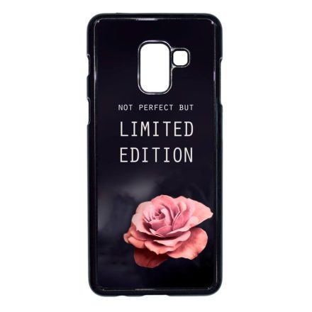 i am Not Perfect But Limited edition viragos rose rozsas Samsung Galaxy A8 (2018) fekete tok