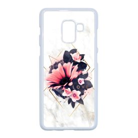 Marble Love marvany mintas viragos Samsung Galaxy A8 (2018) fehér tok