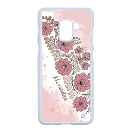 Kérd a neveddel - RoseGold Matyó magyar mintás hungarian folk Samsung Galaxy A8 (2018) tok