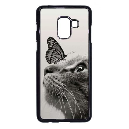 Cica és Pillangó - macskás Samsung Galaxy A8 (2018) tok
