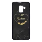 kerd a neveddel marble marvany mintas Heart szivecskes Samsung Galaxy A8 (2018) tok