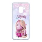 Unikornis és kávé - Téli mintás Samsung Galaxy A8 (2018) tok