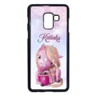 Unikornis és kávé - Téli mintás Samsung Galaxy A8 (2018) tok