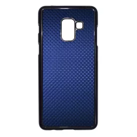 Gyönyörű kék karbon fiber mintás Samsung Galaxy A8 (2018) tok