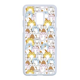 Tündéri Kawaii cica mintás Samsung Galaxy A8 (2018) tok