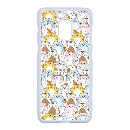 Tündéri Kawaii cica mintás Samsung Galaxy A8 (2018) tok