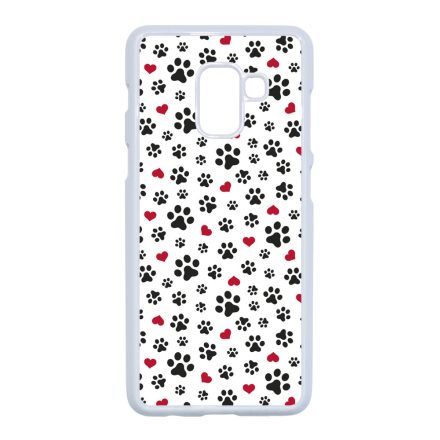 Szívecskés kutya mancs mintás Samsung Galaxy A8 (2018) tok