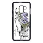 Rajzolt virágos lovas Samsung Galaxy A8 (2018) tok