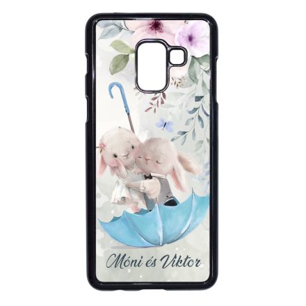 Neves cukisagok kollekcio Esernyos nyuszi szerelem Samsung Galaxy A8 (2018) tok