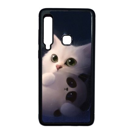 cica cicás macska macskás panda pandás Samsung Galaxy A9 (2018) fekete tok