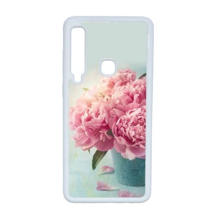 virágos tavaszi vintage rózsaszín rózsás Samsung Galaxy A9 (2018) fehér tok