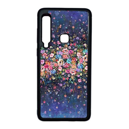 virágos tavaszi art Samsung Galaxy A9 (2018) fekete tok