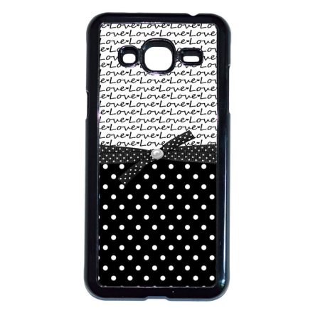 szerelem love fekete fehér pöttyös Samsung Galaxy J3 (2015-2016) fekete tok