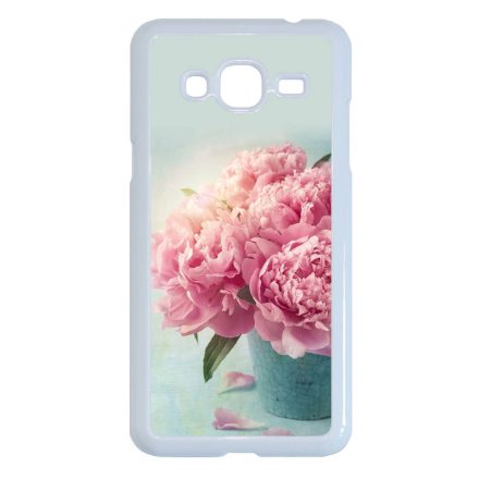virágos tavaszi vintage rózsaszín rózsás Samsung Galaxy J3 (2015-2016) fehér tok